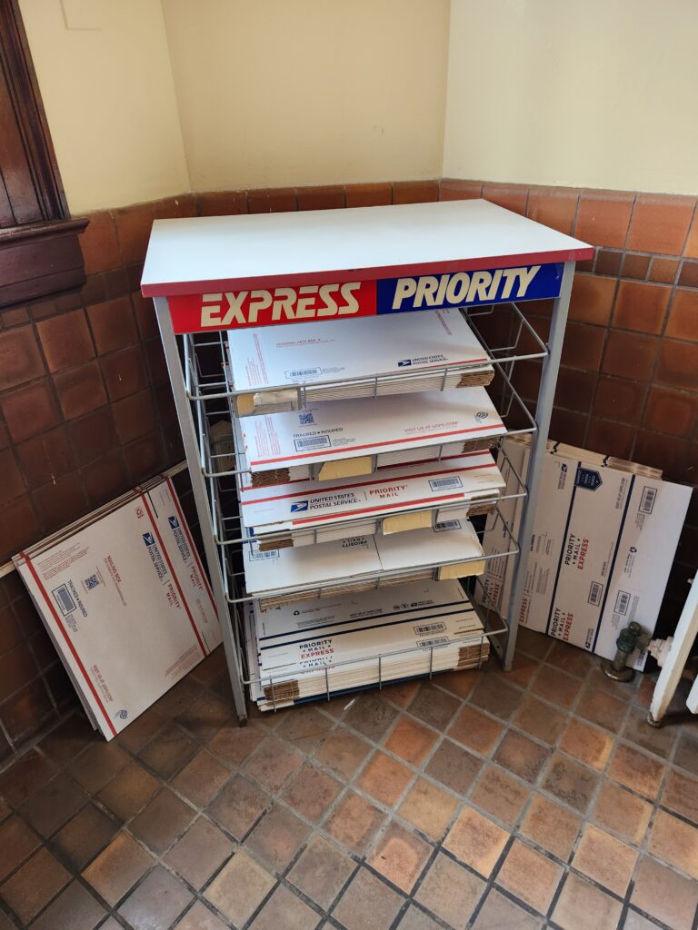 Flat Rate boxes at the Post Office